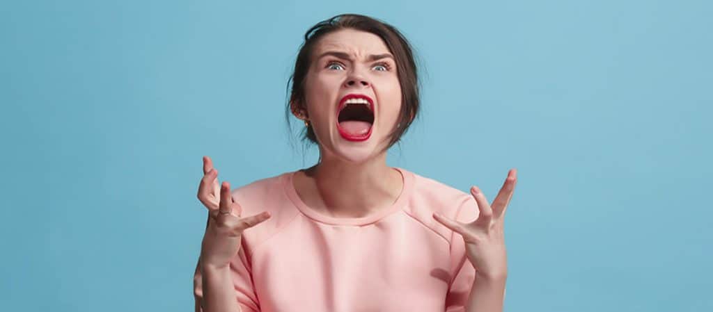 Woman highly frustrated