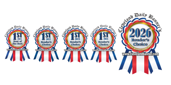 a line up of Best of the Best Cleveland Daily Banner Ribbons 2021, 2022, 2023, 2024, 2026 for CORPTEK